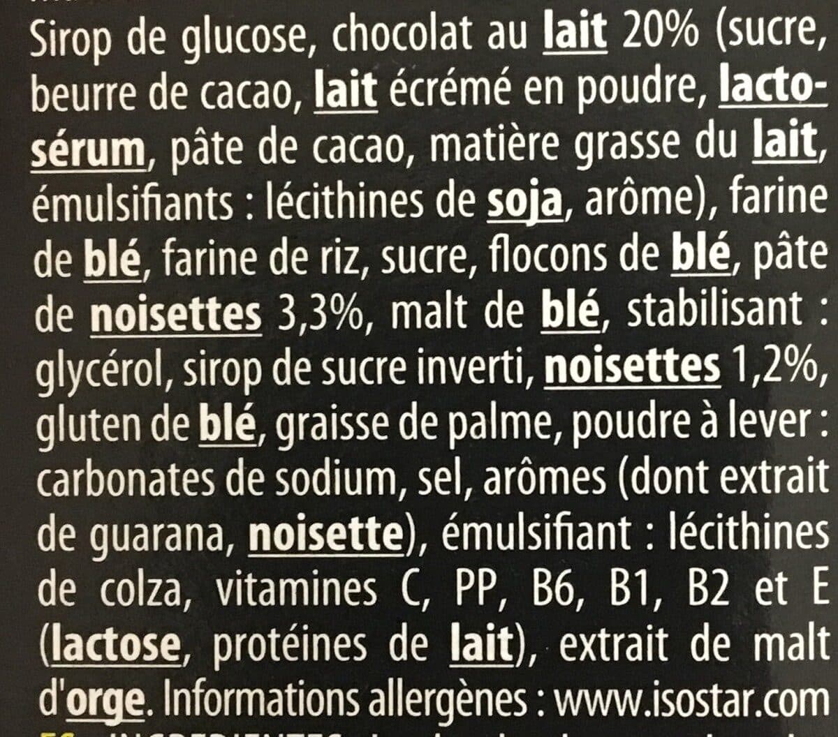Isostar Barres Isostar Pulse Guarana noisette chocolat packshot