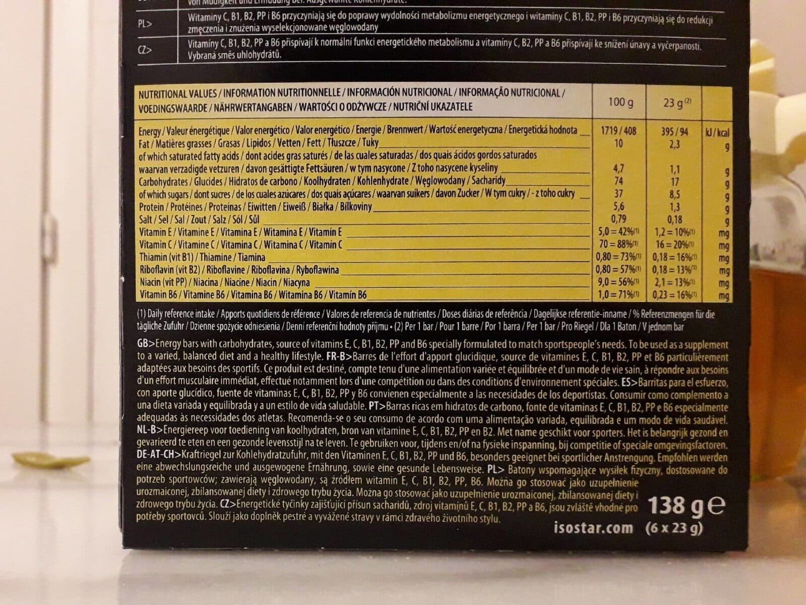 Isostar Barres Isostar Pulse Guarana noisette chocolat packshot