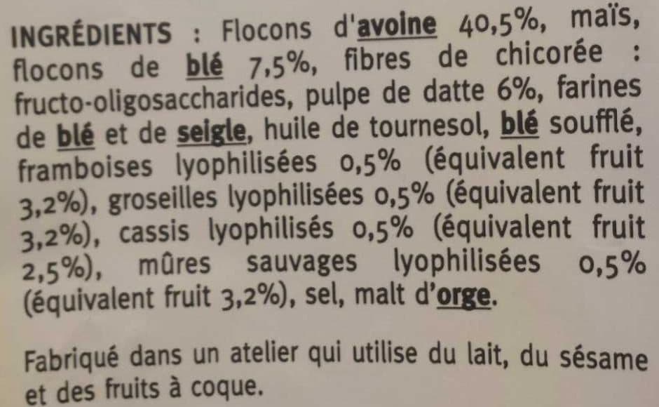 Gerblé Crousti Muesli Fruits Rouges packshot