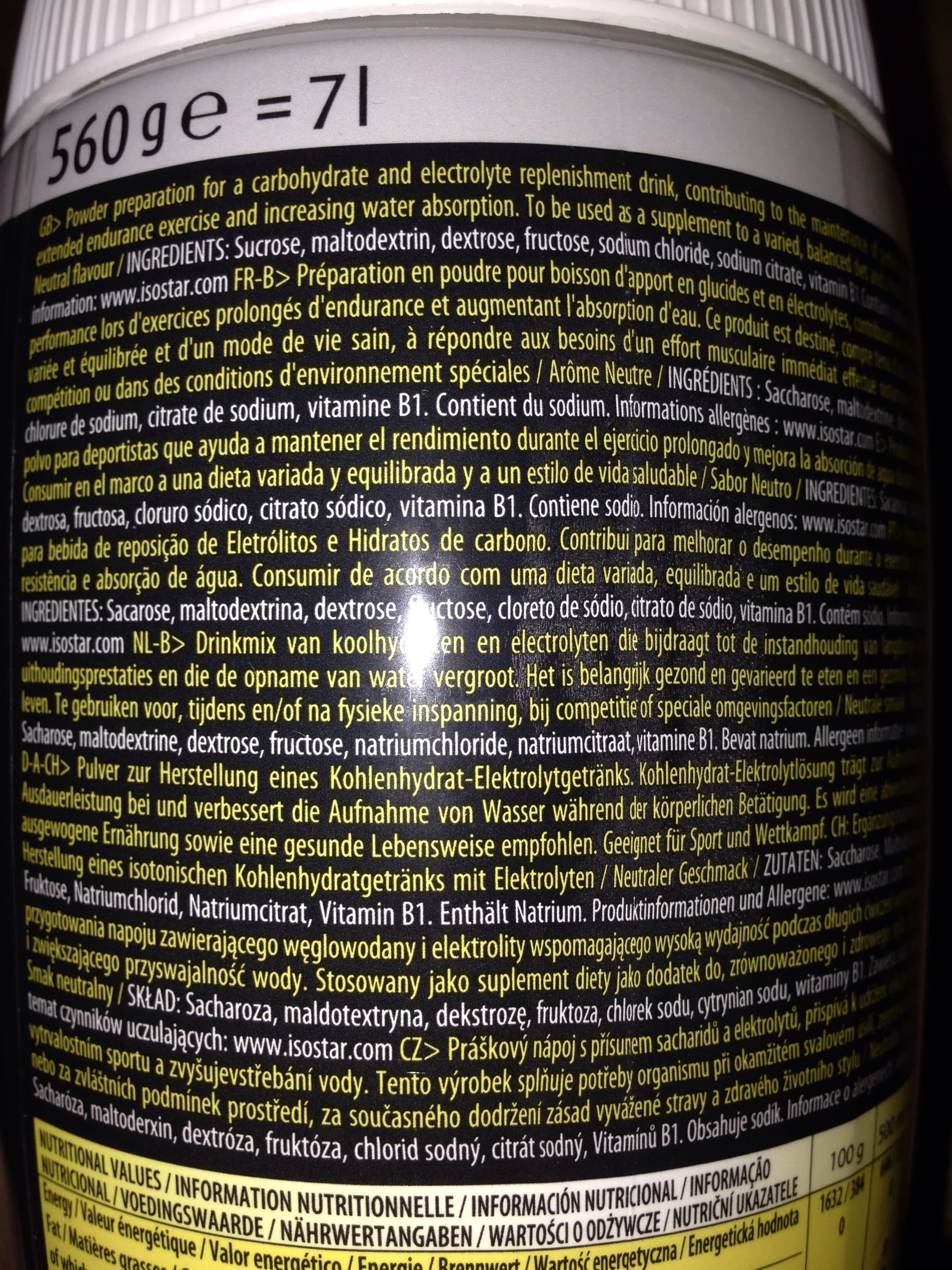 Isostar Isostar sport drink neutral packshot