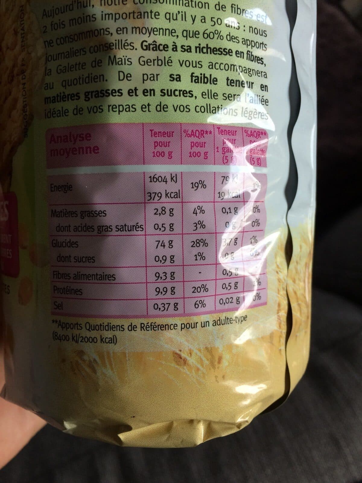 Gerblé Galette maïs packshot