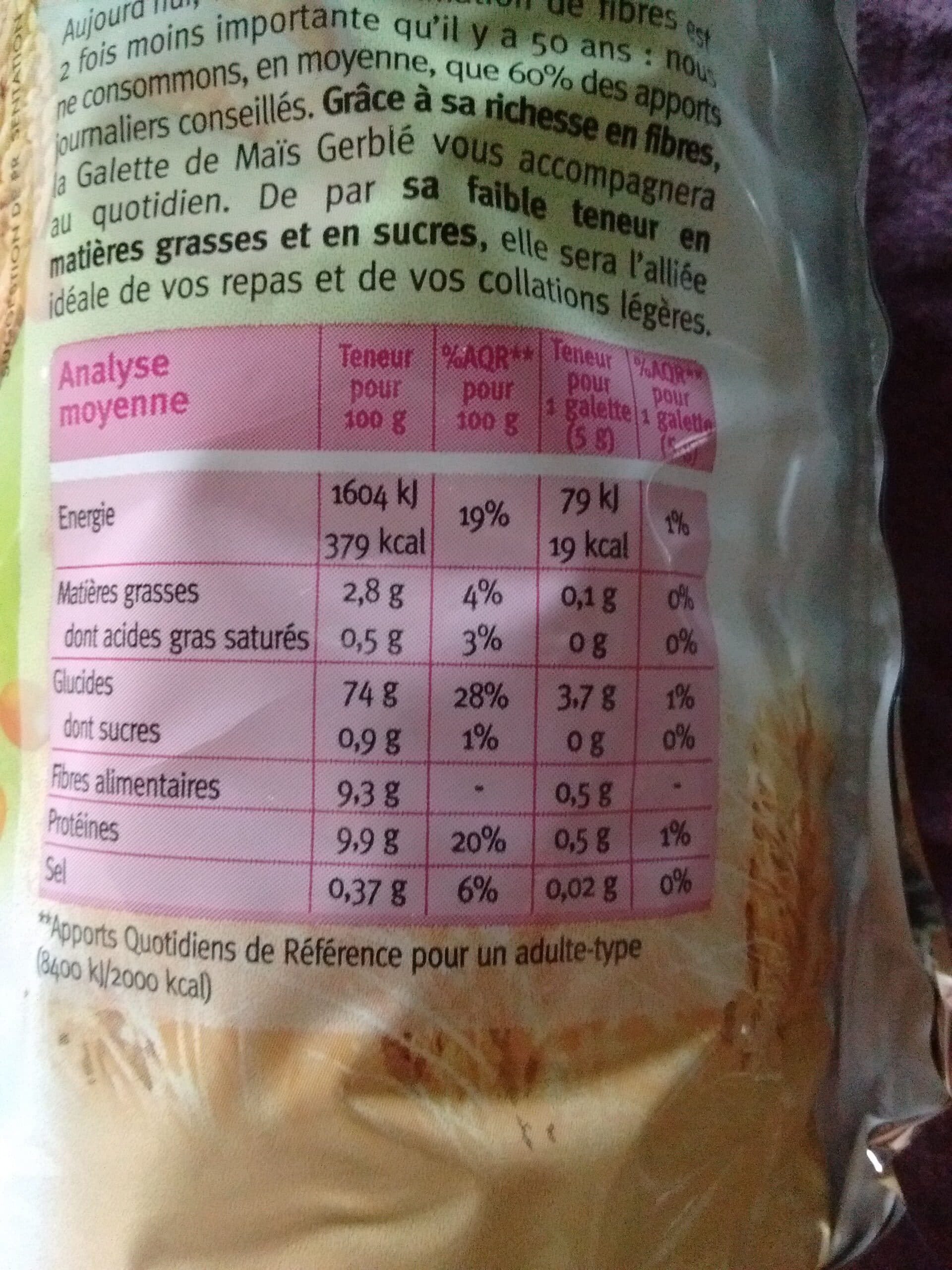 Gerblé Galette maïs packshot