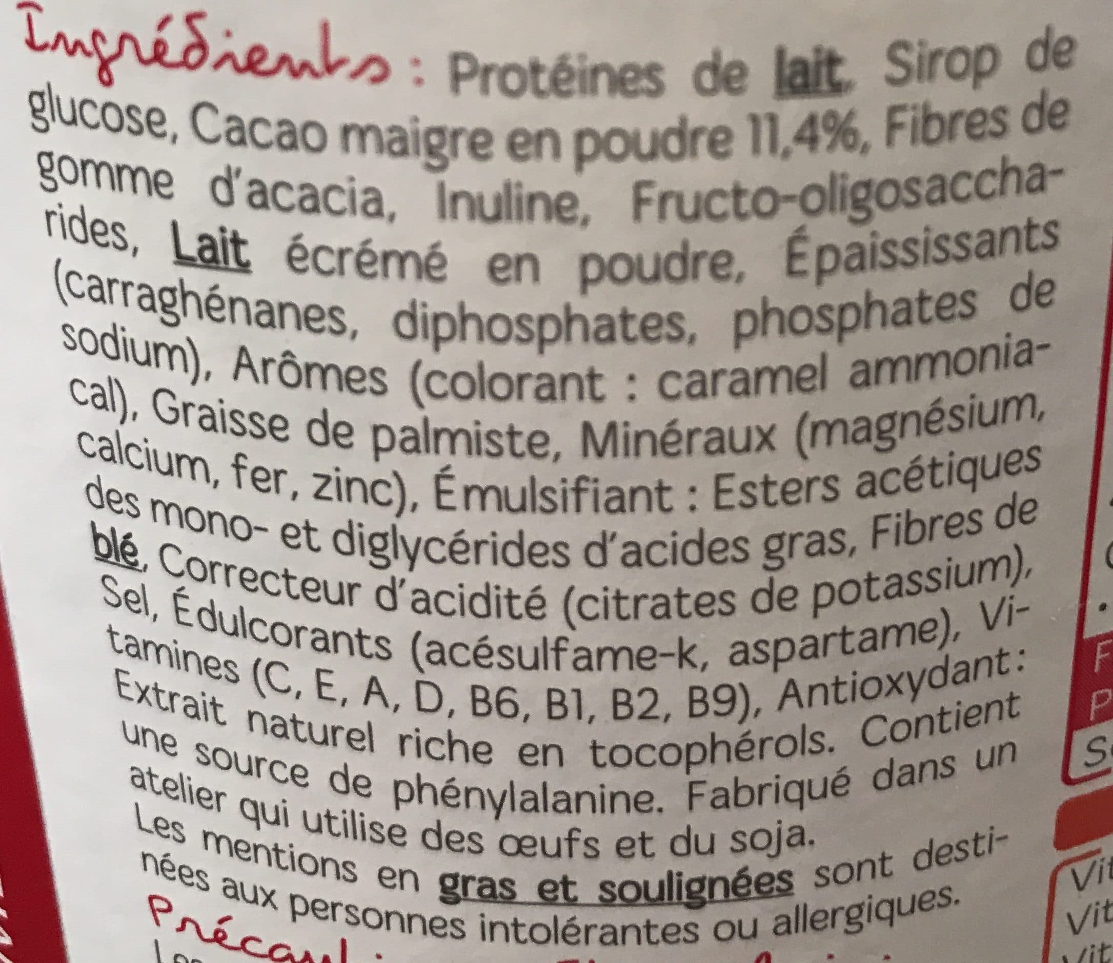 Milical Crème saveur chocolat packshot
