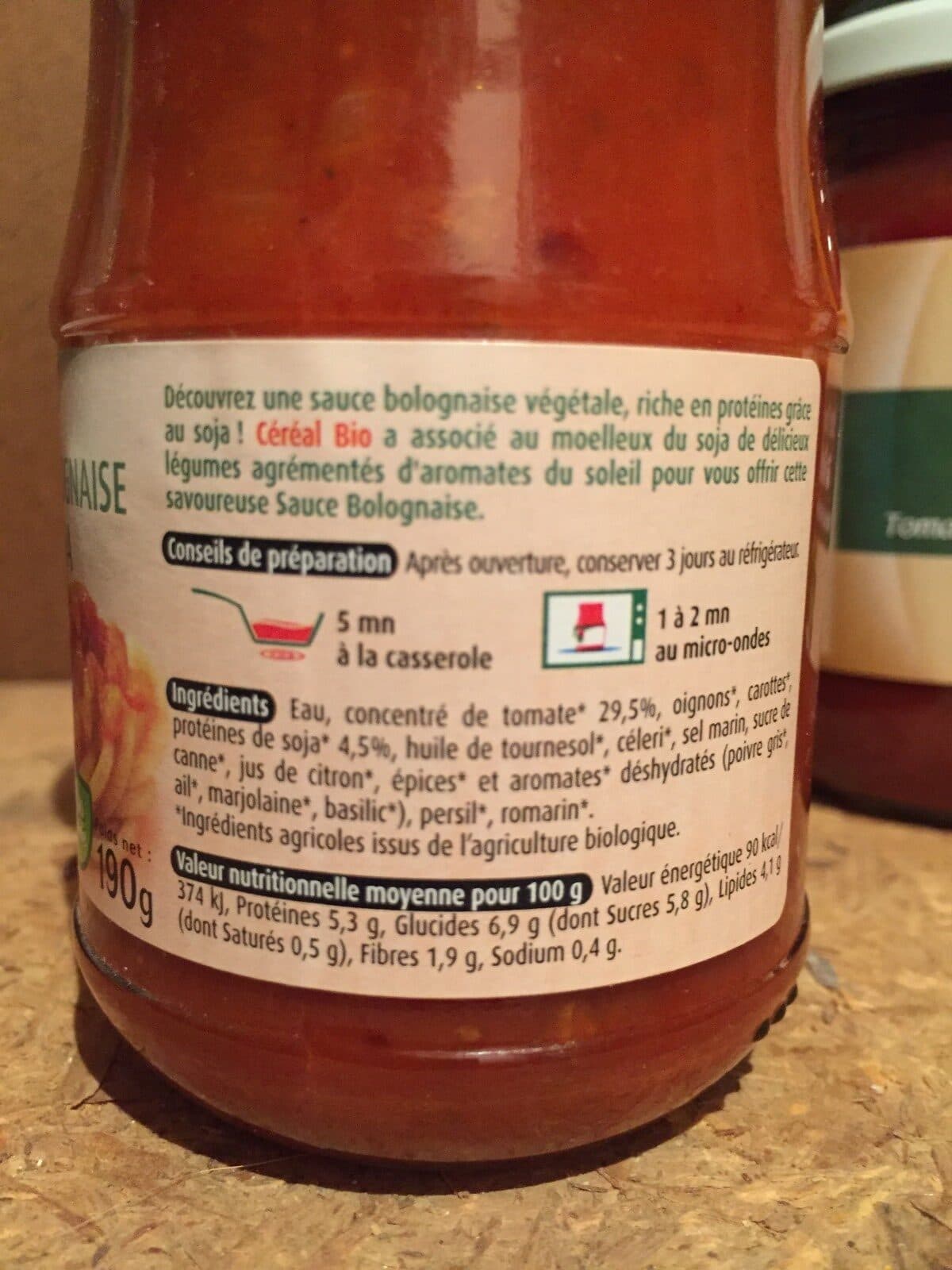 Céréal Bio Sauce Bolognaise Au Soja packshot