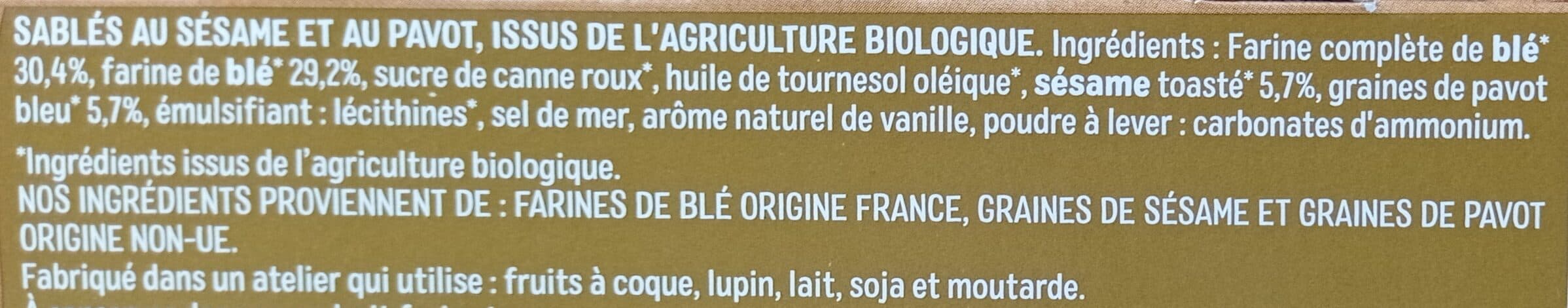 Cereal bio Sablés sésame & pavot packshot