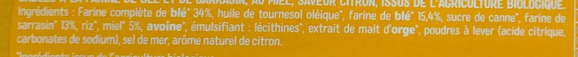 céréal bio Sablés sarrasin miel saveur citron packshot