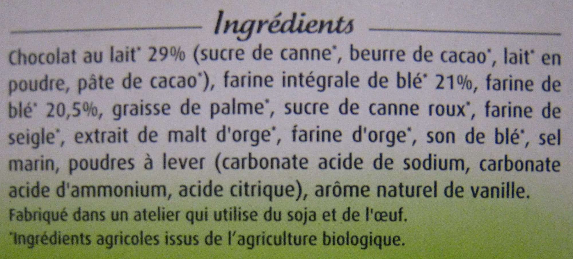 Céréal Bio Sablés Bio nappés chocolat au lait packshot