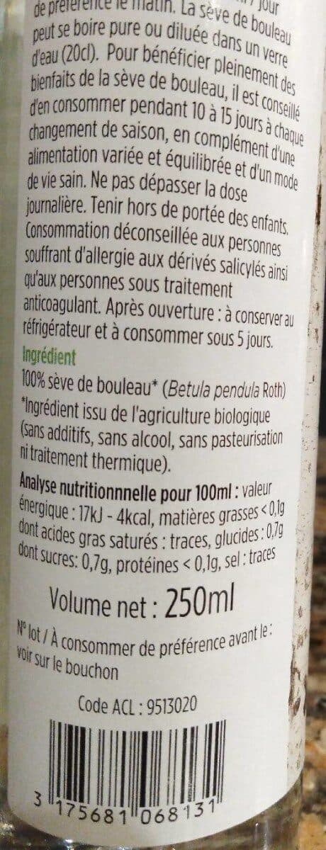 Vitaflor Vitaflor Sève De Bouleau 250ML packshot