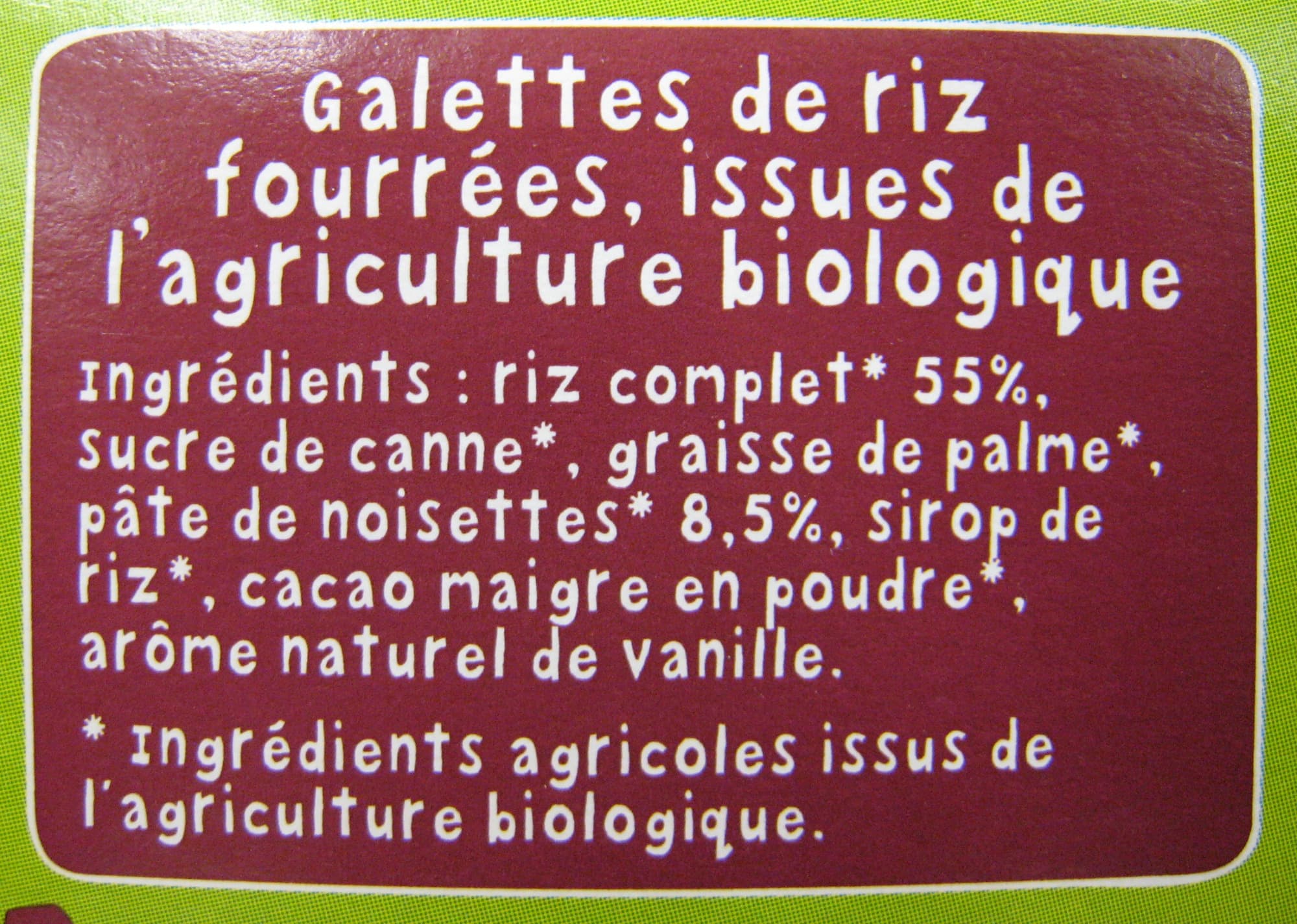 Céréal Bio Galettes de Riz Fourrées Goût Choco-Noisette packshot