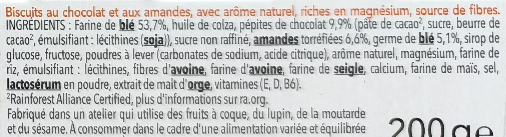 Gerblé Biscuit chocolat saveur amande packshot