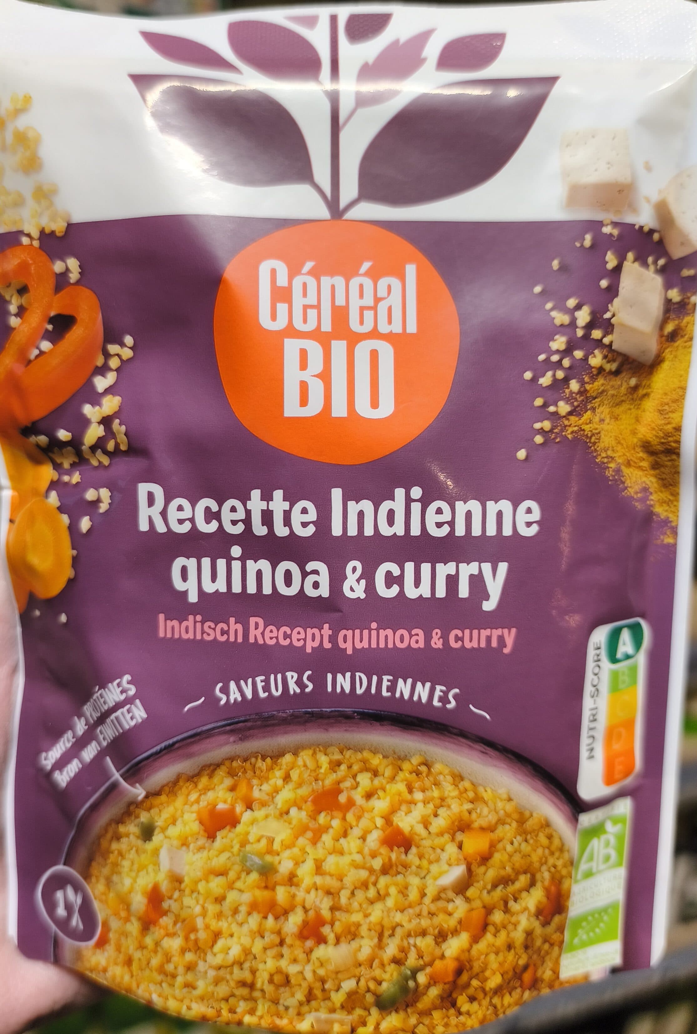 Céréal bio Recette indienne quinoa et curry packshot