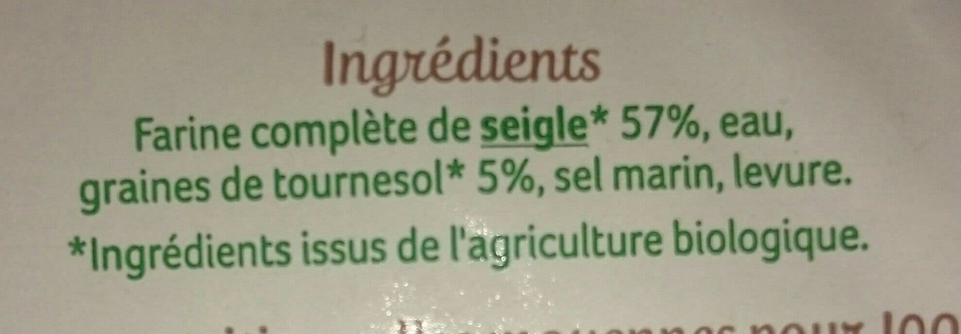 Céréal BIO Pain complet de seigle aux graines de tournesol packshot
