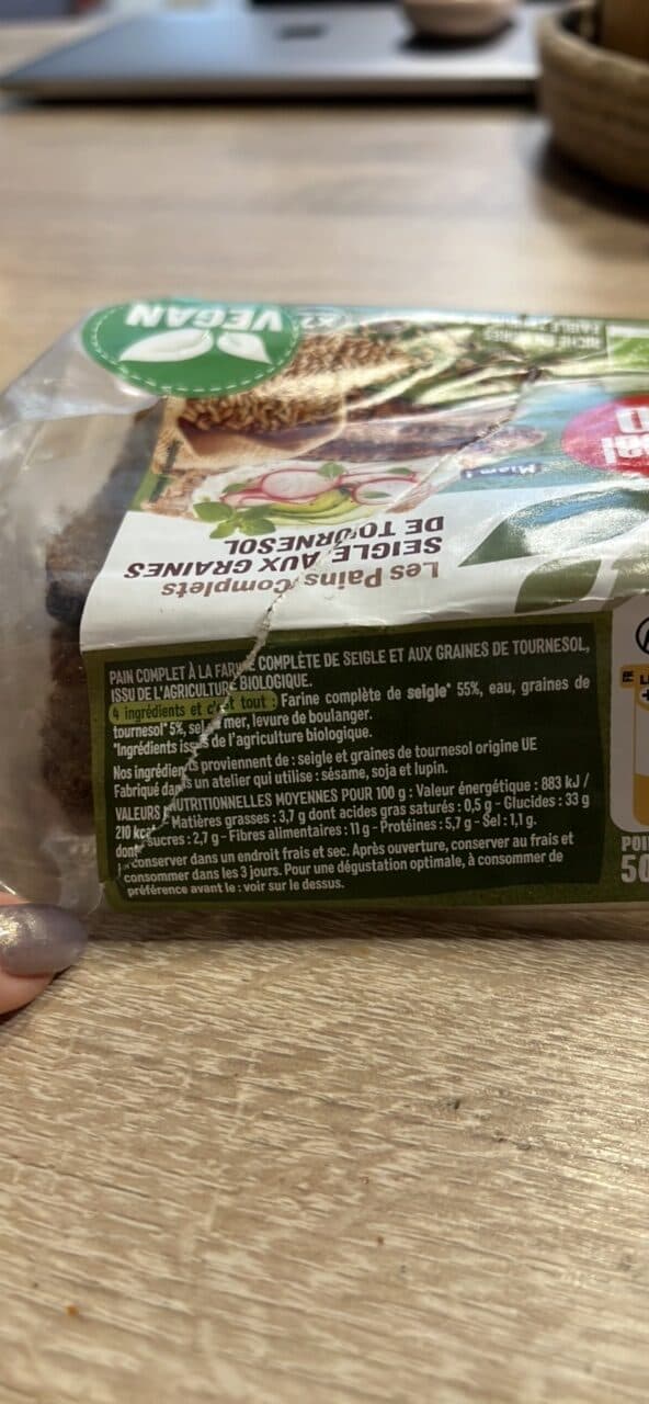 Céréal BIO Pain complet de seigle aux graines de tournesol packshot