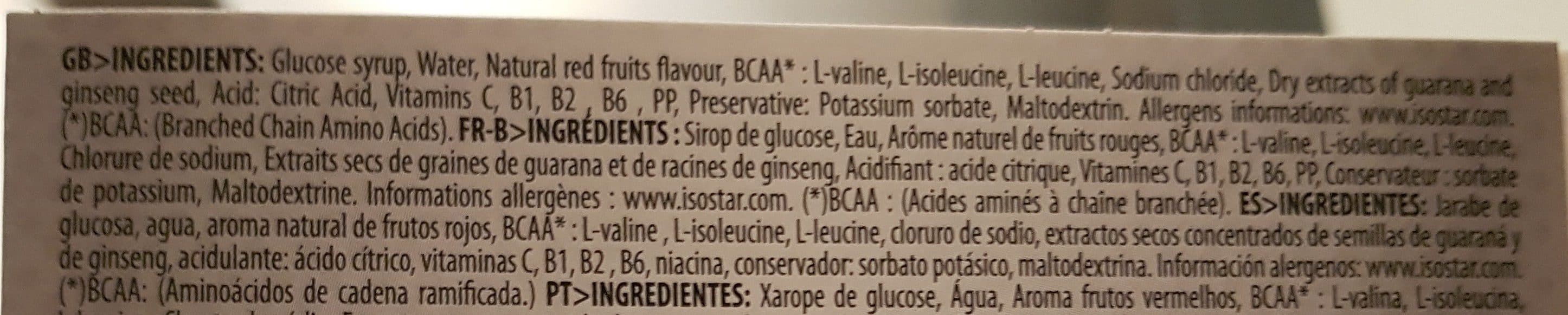 Isostar Endurance Bcaa Red Fruits packshot