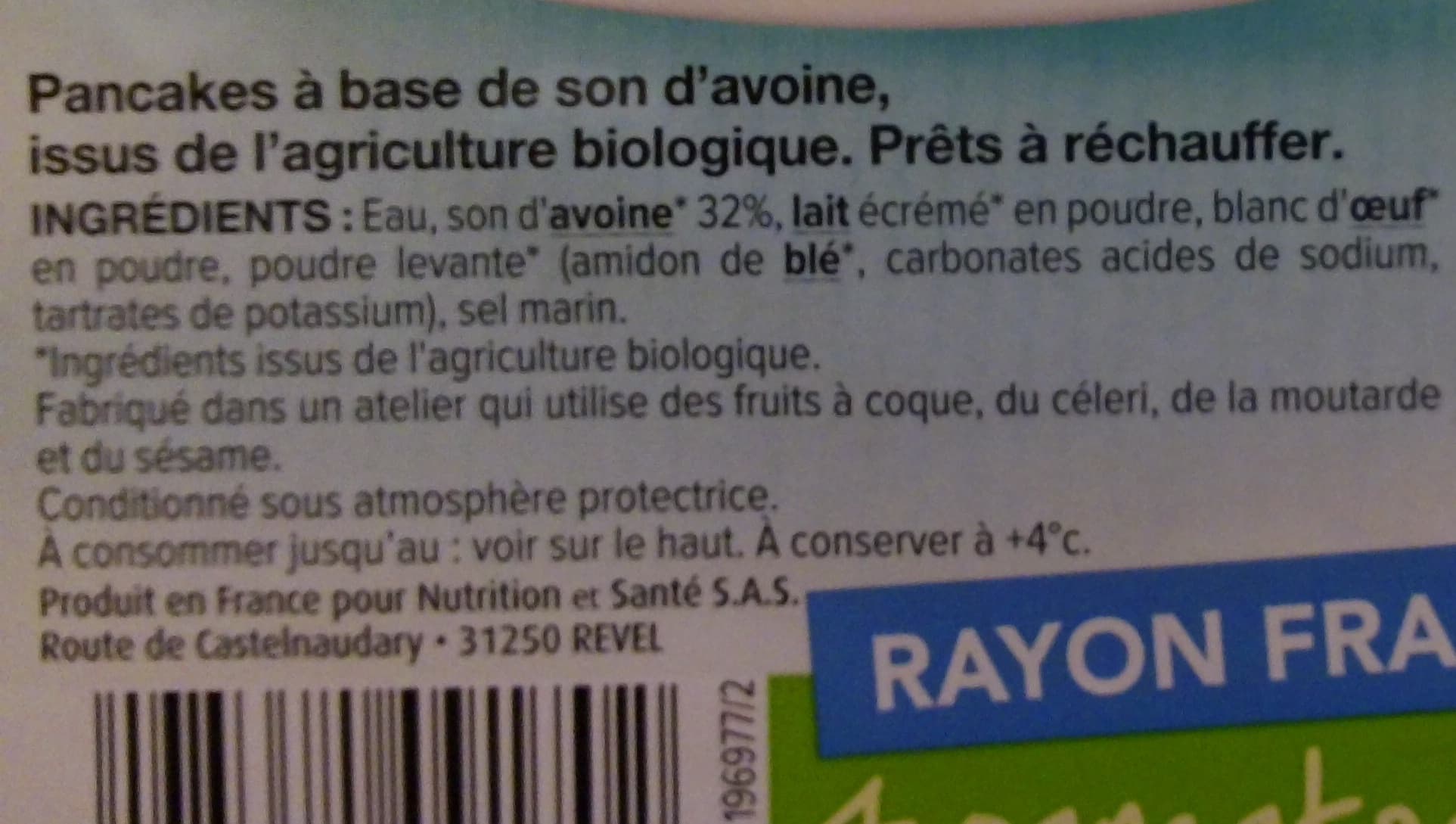 Céréal Bio Pancakes au son d'avoine Finement Salées packshot