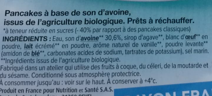 Céréal Bio Pancakes Son d'Avoine packshot