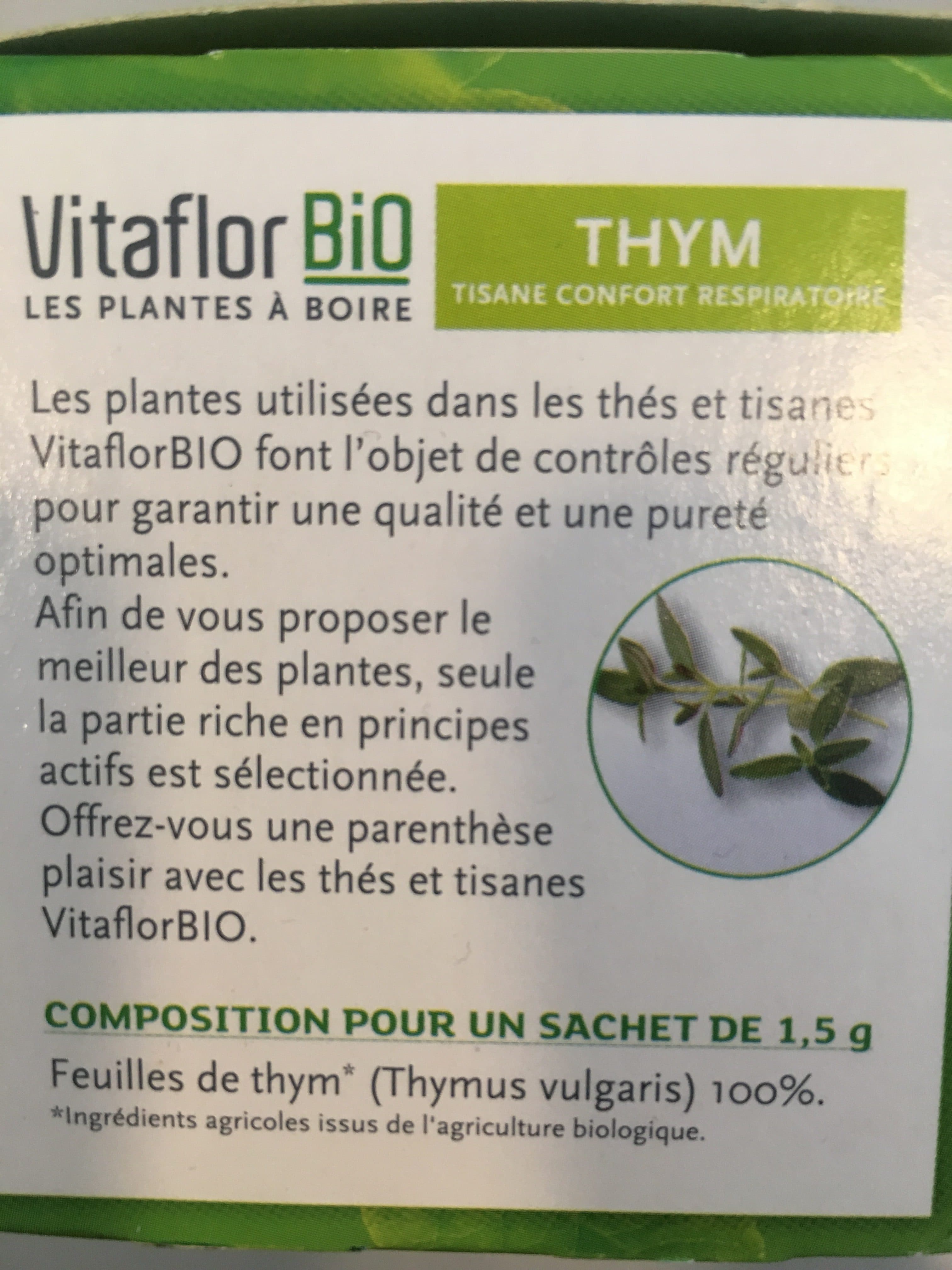 Vitaflor Vitaflor Infusion Tisane Thym,18 Sachets De 1 packshot