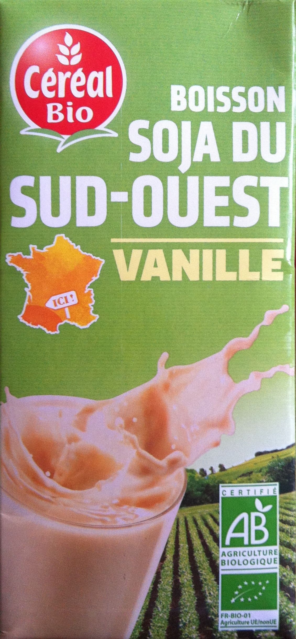 Cereal bio Boisson soja du Sud-Ouest Vanille packshot