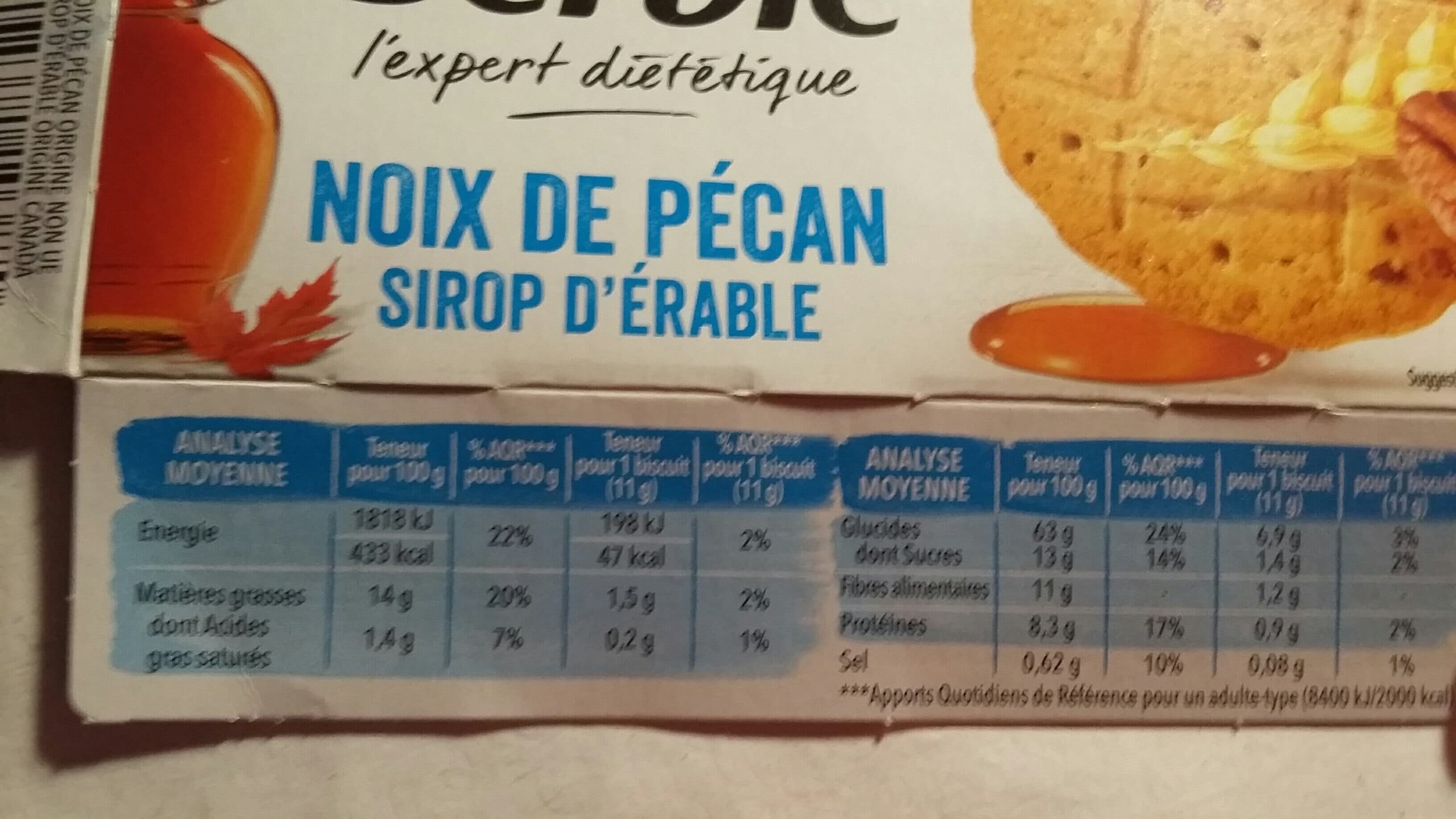 Gerblé Noix de pécan sirop d'érable packshot