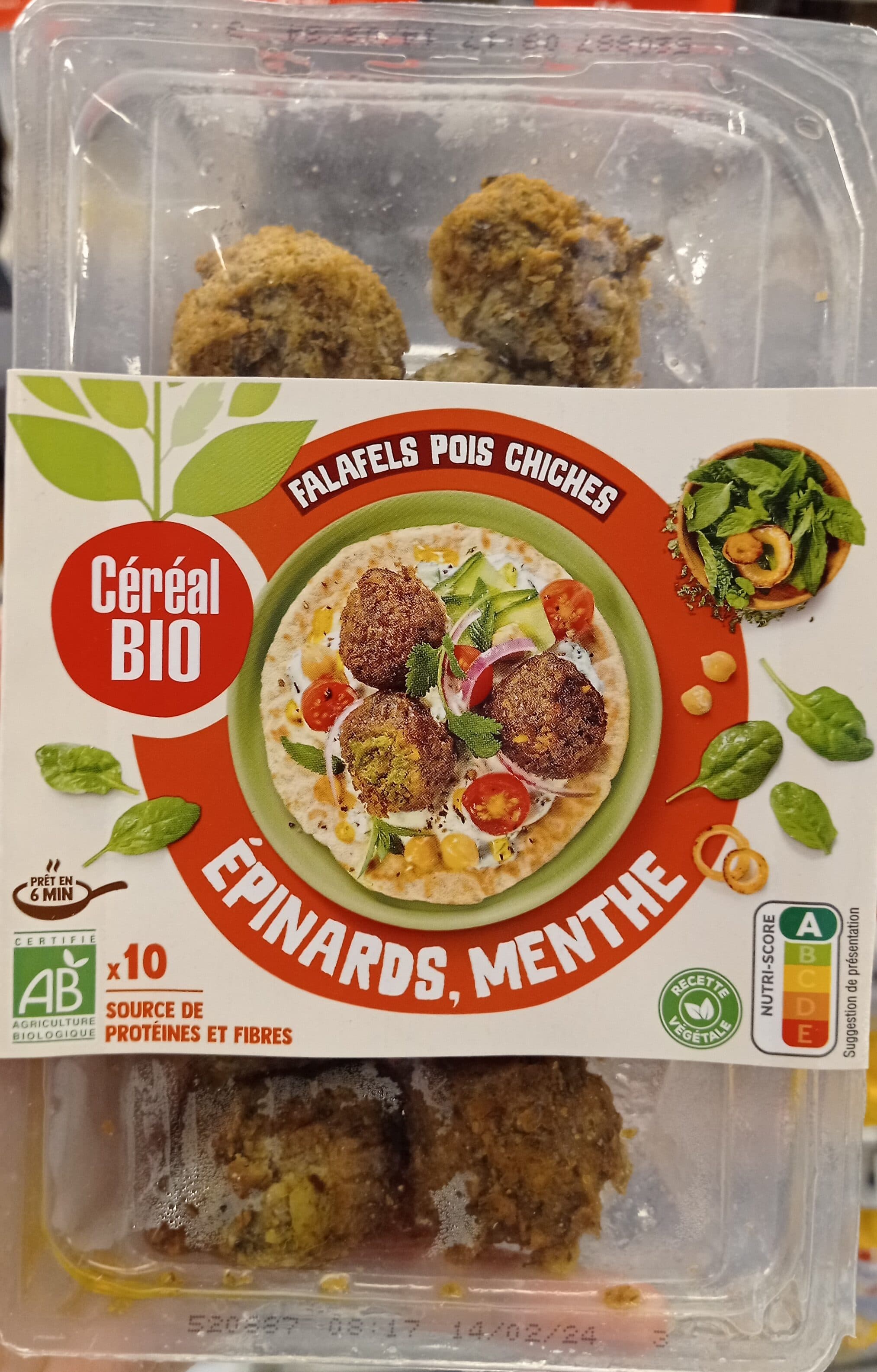 Céréal Bio Falafels pois chiches épinards menthe packshot