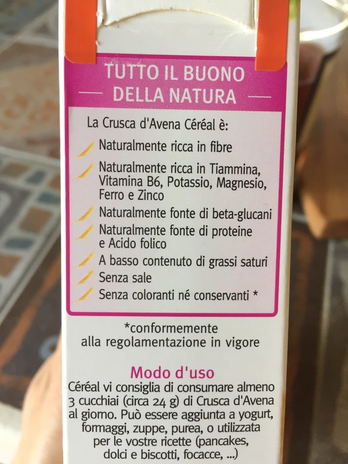 Céréal Cereali crusca d'Avena packshot