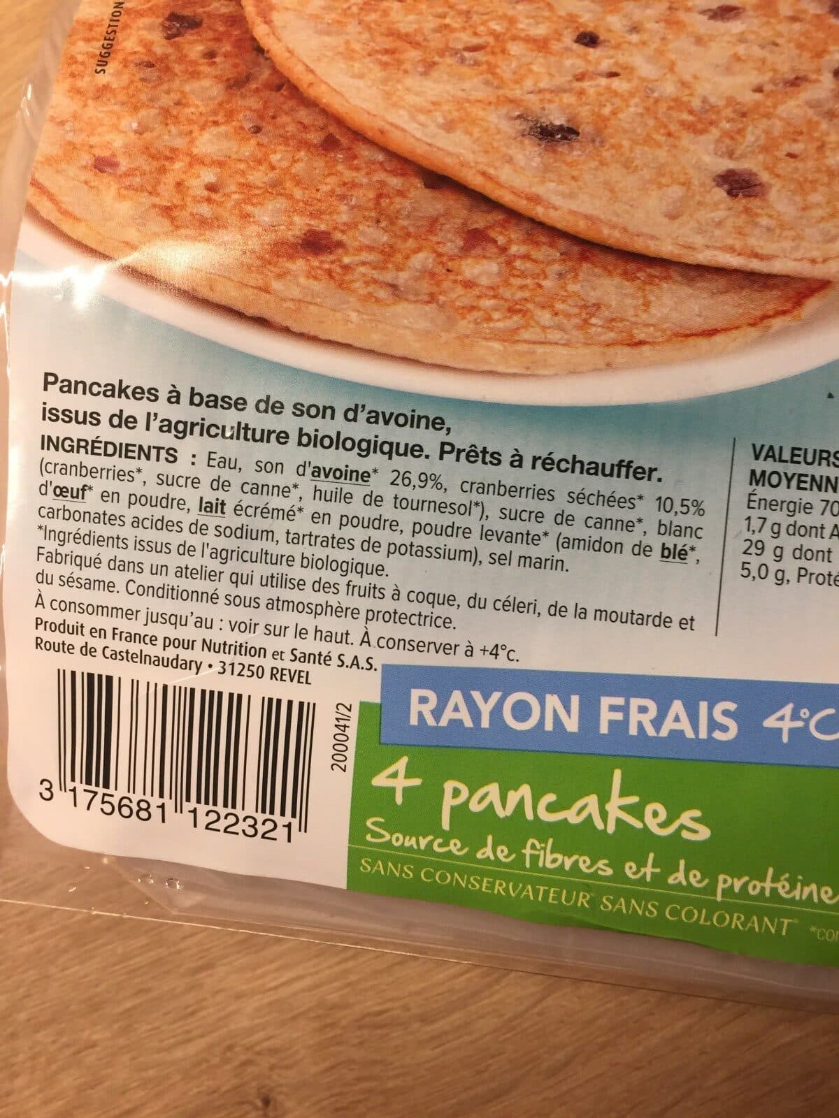 Céréal Bio Galettes au Son d'avoine Cranberry packshot