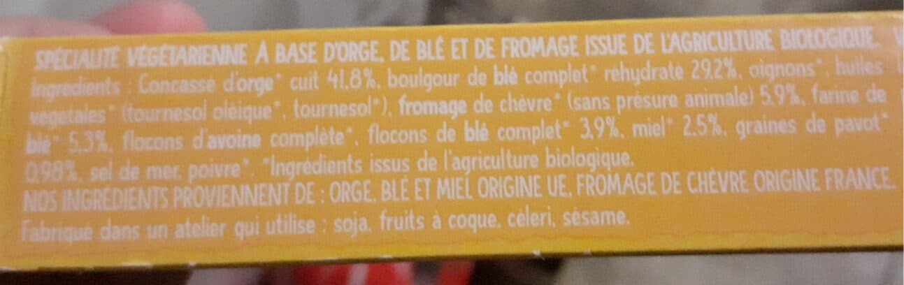 Céréal Bio Les galettes orge et boulgour au chèvre miel packshot