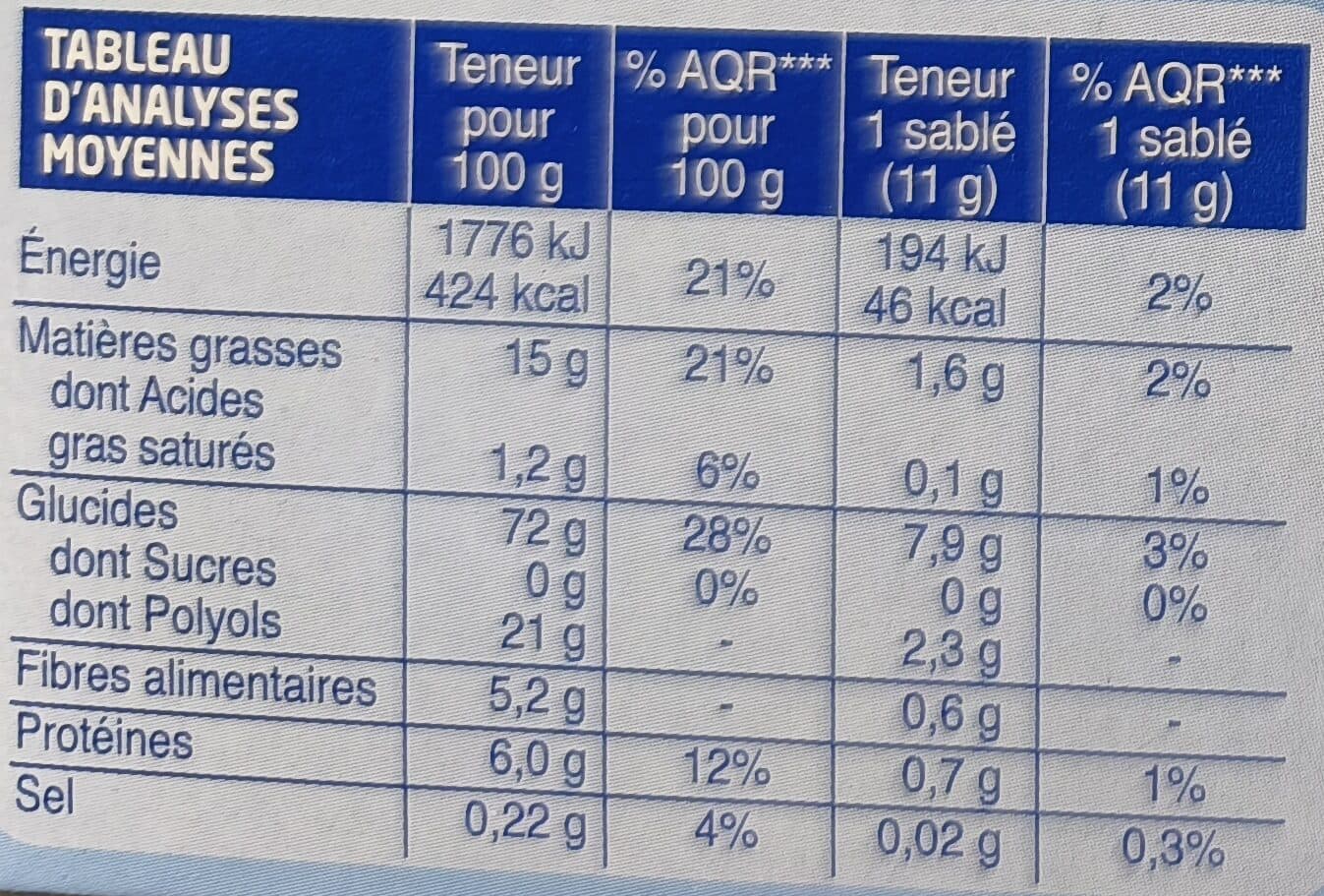 Gerblé Sablé Nature sans sucres packshot