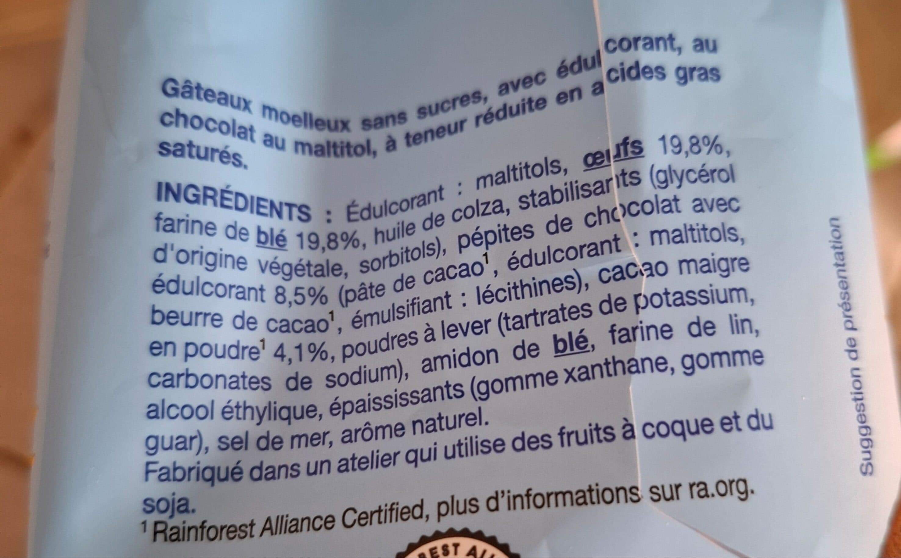 Gerblé Moelleux tout chocolat Sans Sucres packshot