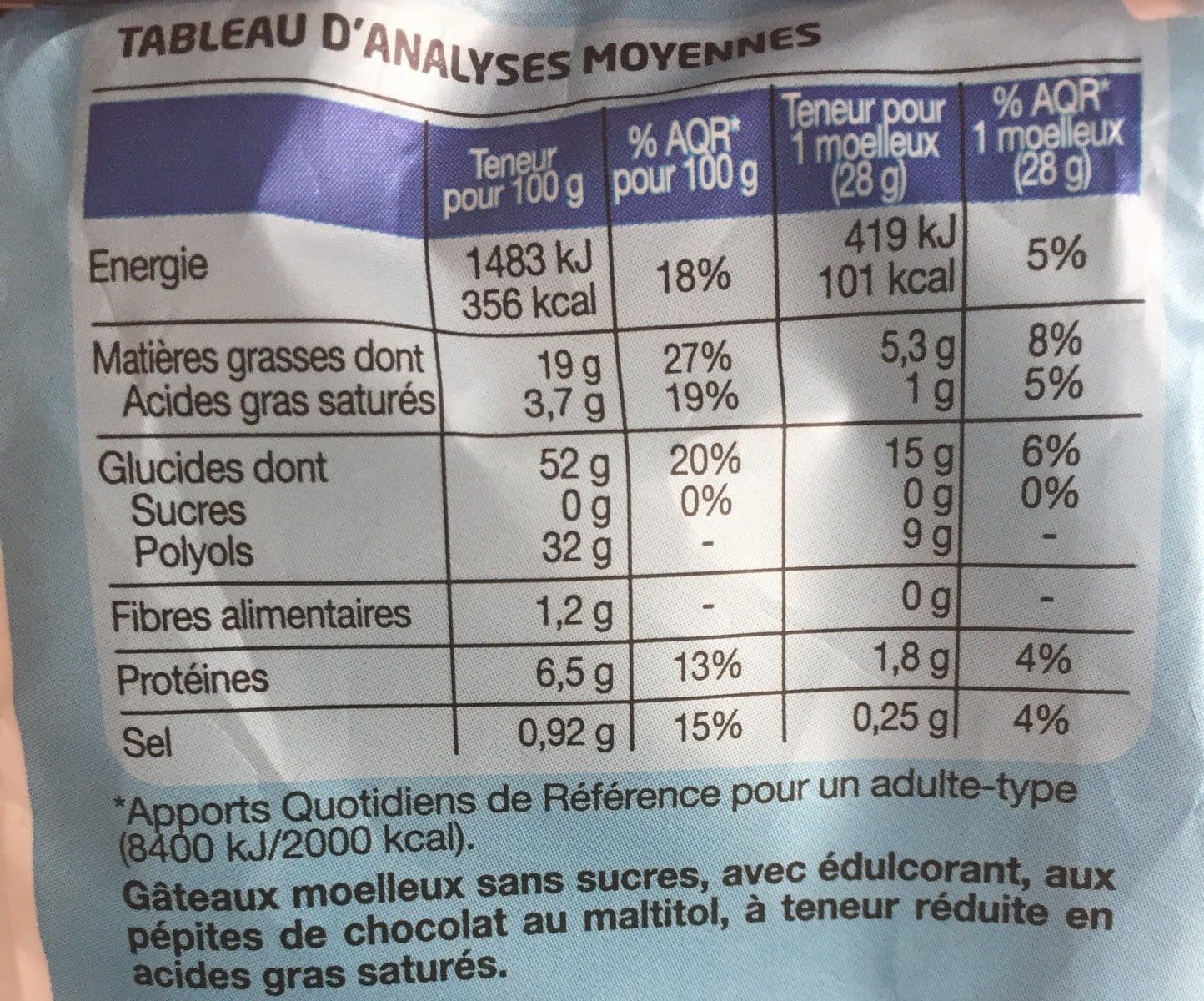 Gerblé moelleux pépites de chocolat packshot