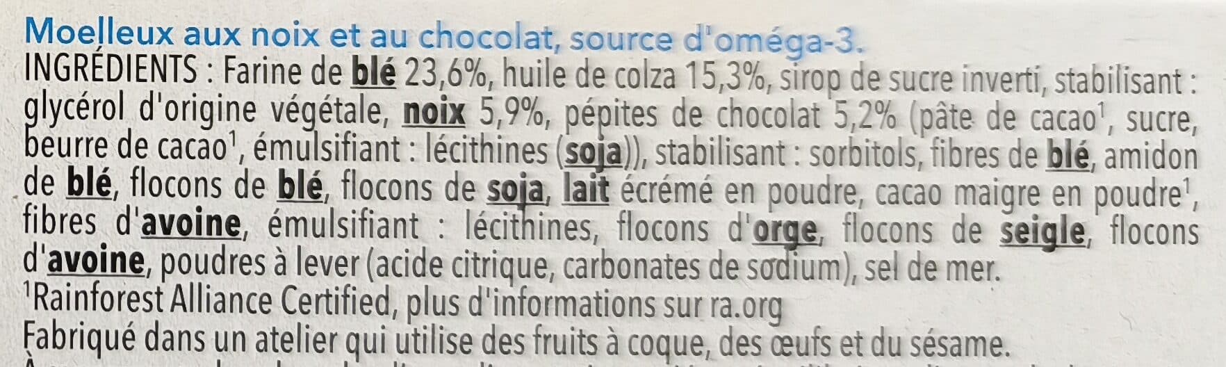 Gerblé Moelleux chocolat noix packshot