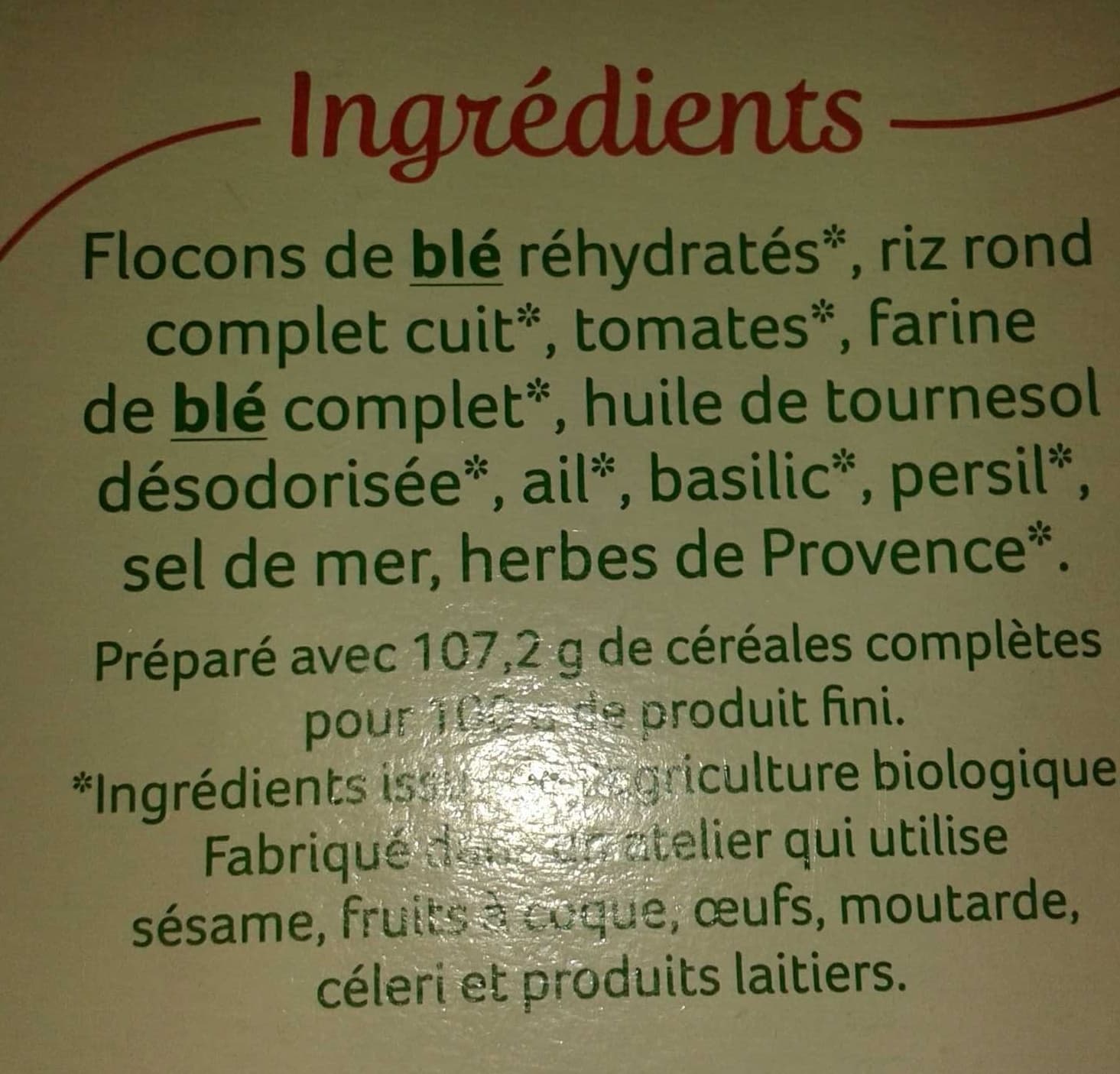 Céréal bio Fines galettes à la provençale packshot
