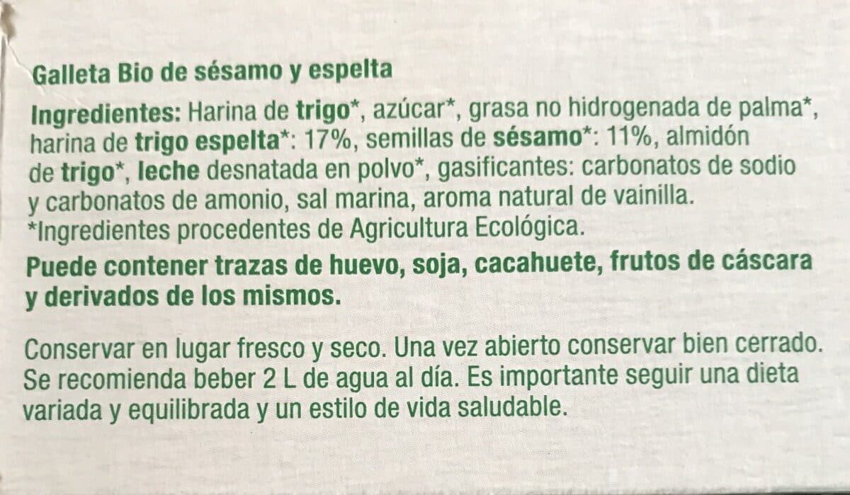 Gerblé Galletas de sésamo y espelta ecológicas packshot