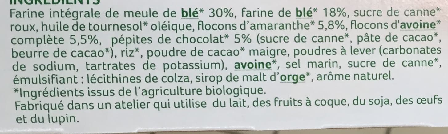 Céréal Bio Les Petits Déj' Croustillants Amaranthe et Chocolat packshot