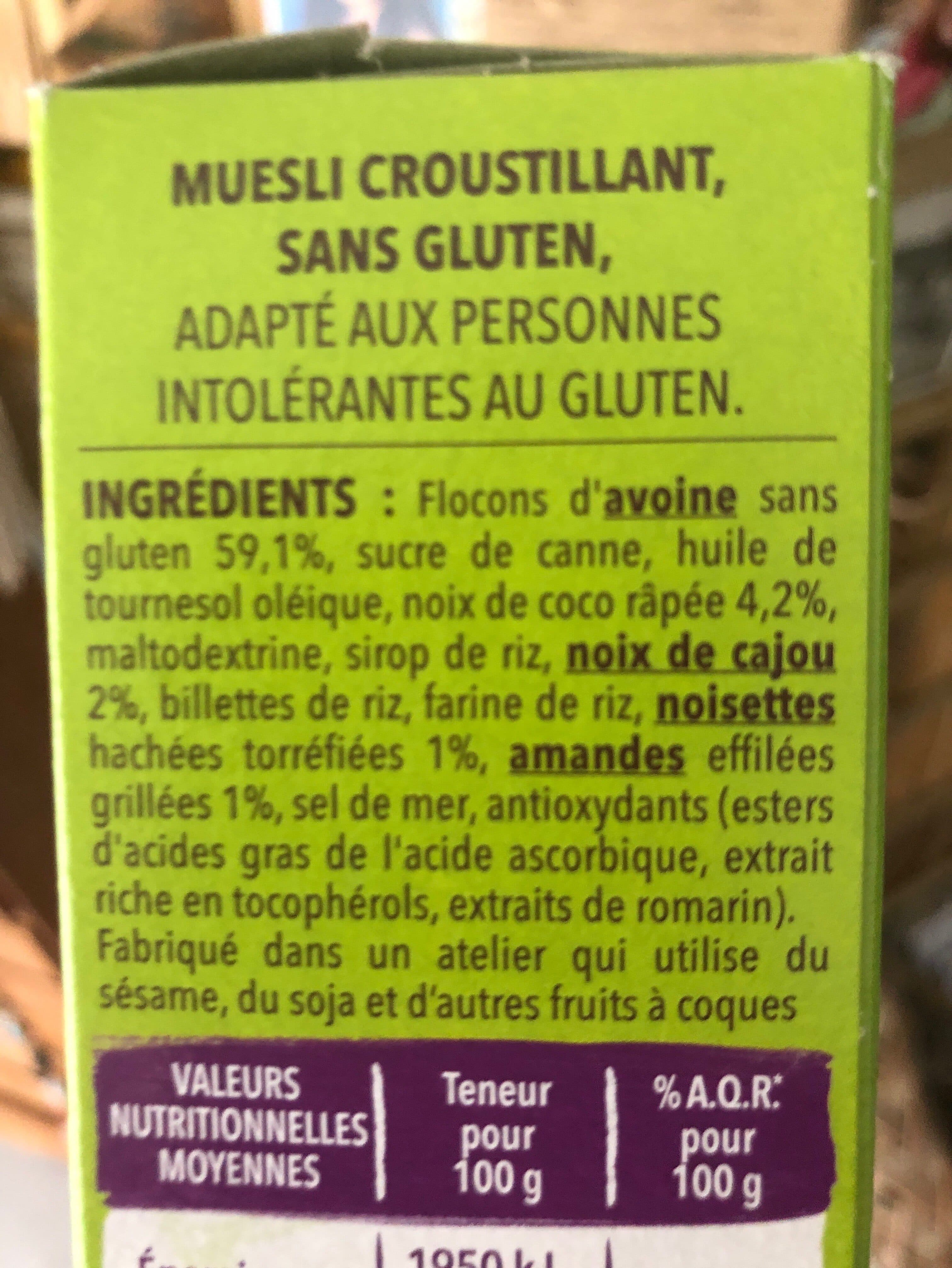 Gerblé Müesli croustillant avoine sans gluten packshot
