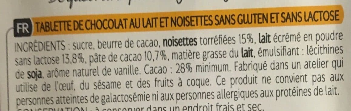 Allergo Choco Lait Noisette packshot