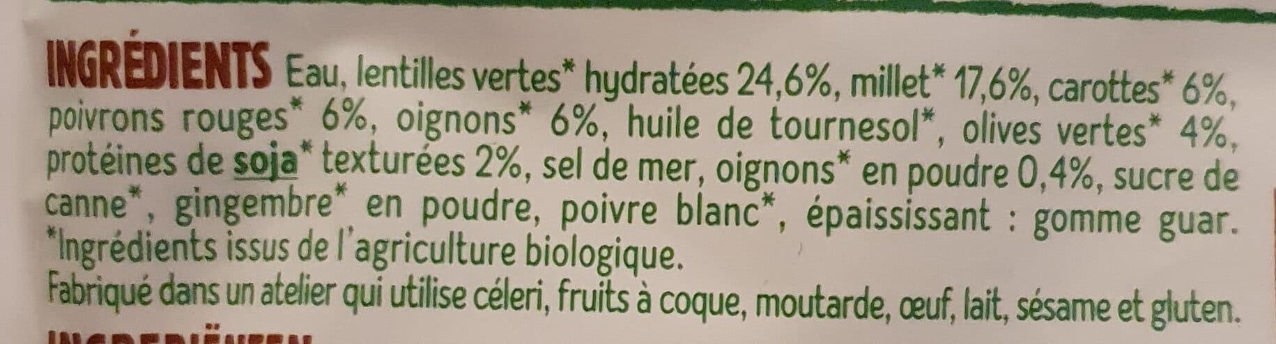 Céréal Bio Cuisiné Lentilles, Millet & Petits légumes packshot