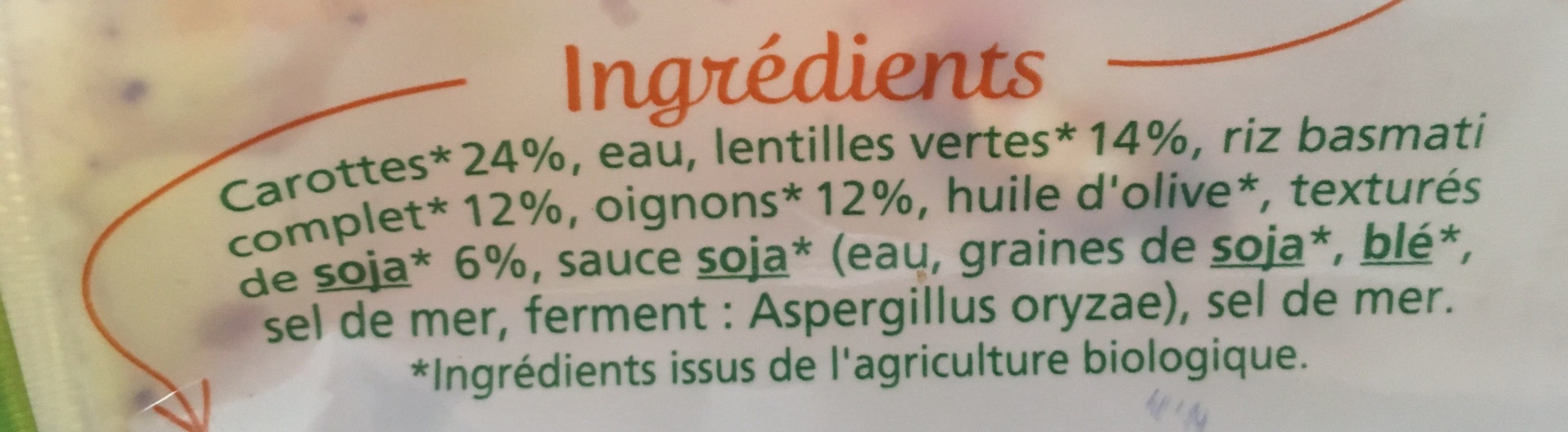 Céréal Bio Lentille riz et soja cuisiné packshot