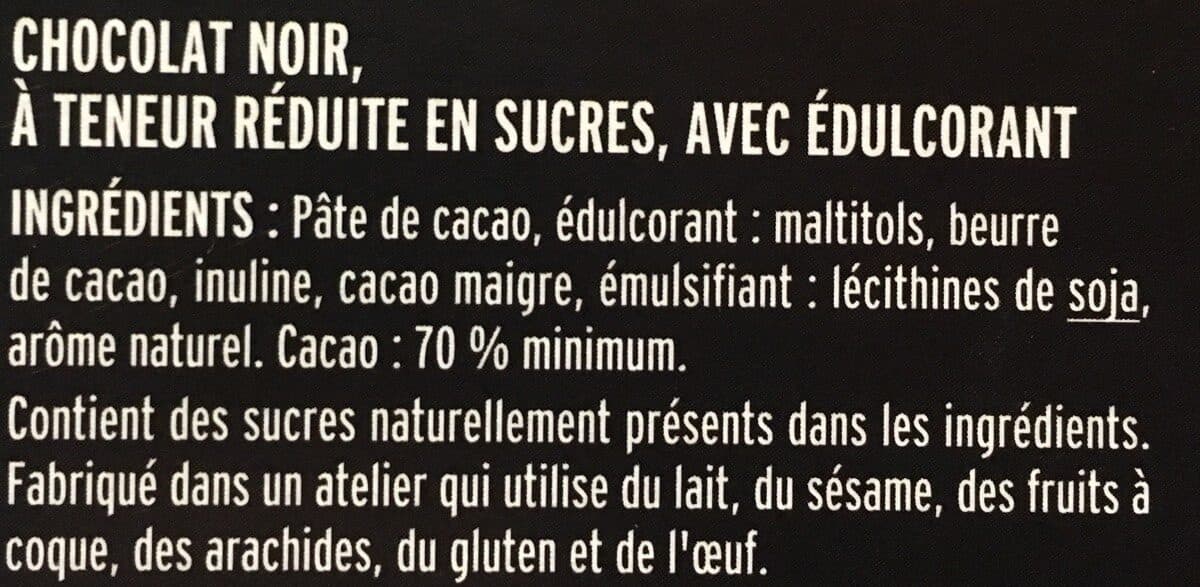 Gerblé Chocolat noir 70% Cacao packshot