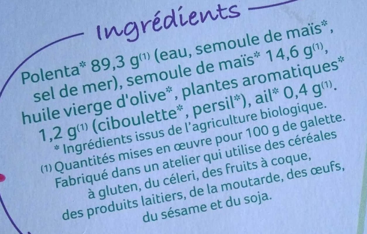 Céréal Bio Galettes de polenta ail et fines herbes packshot