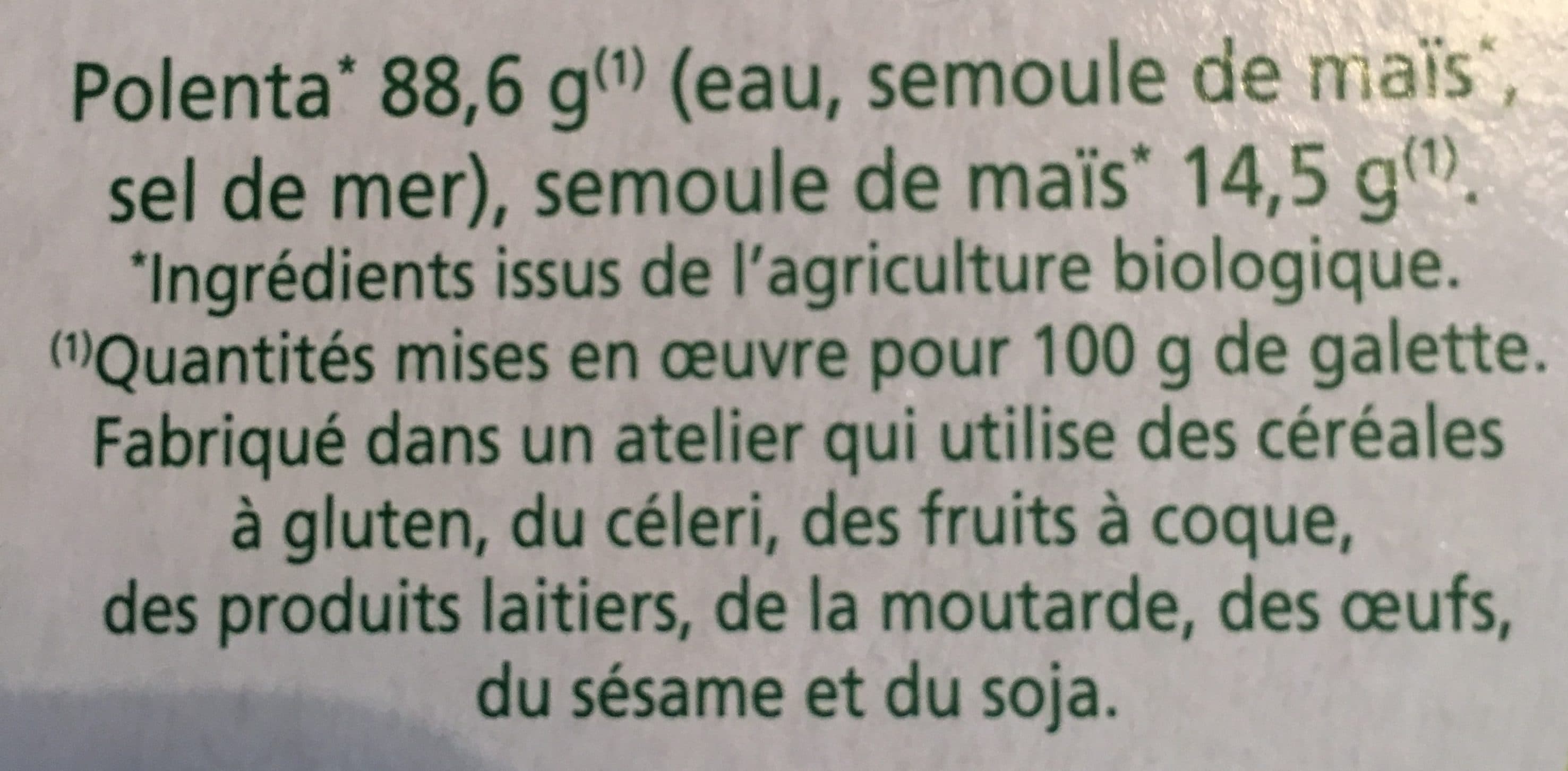 Céréal Bio Galettes de polenta nature packshot