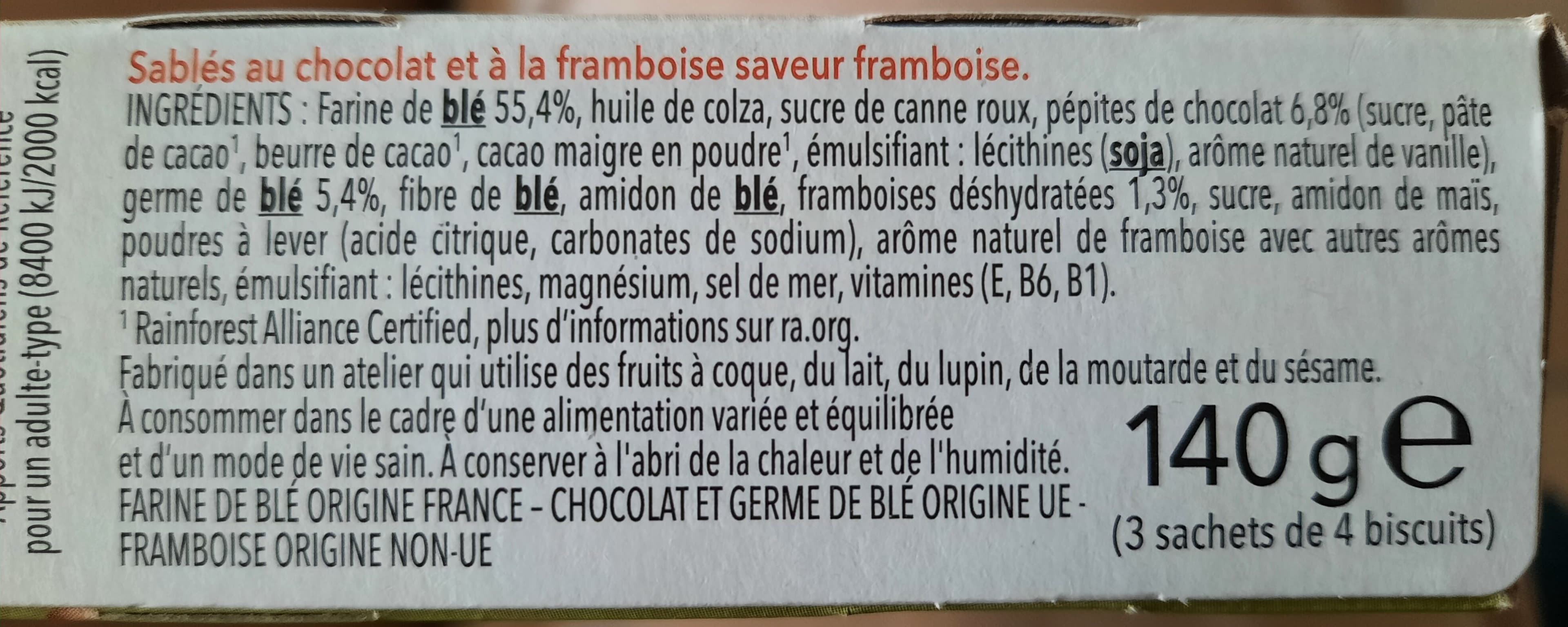 Gerblé Sablé au chocolat et à la framboise packshot