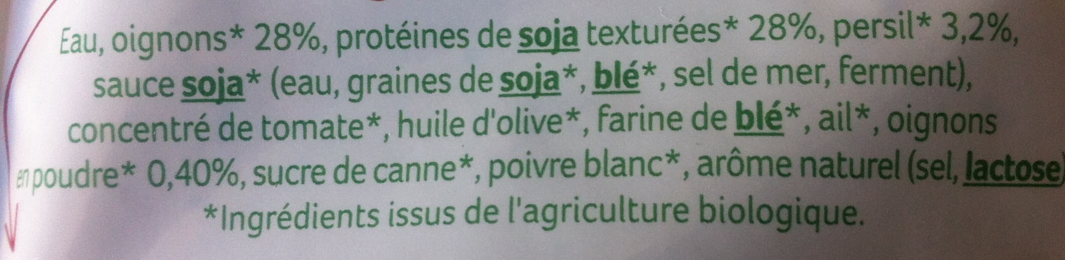 Céréal Bio Haché végétal (Soja oignons et persil) packshot