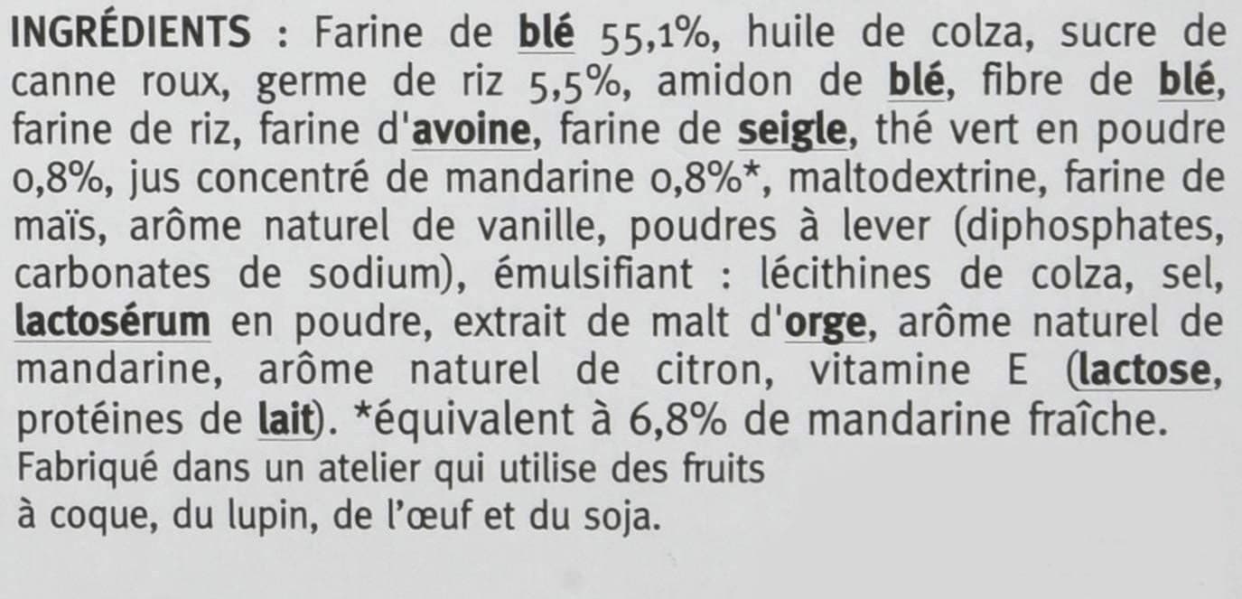 Gerblé Sablés Thé vert Mandarine au germe de riz packshot