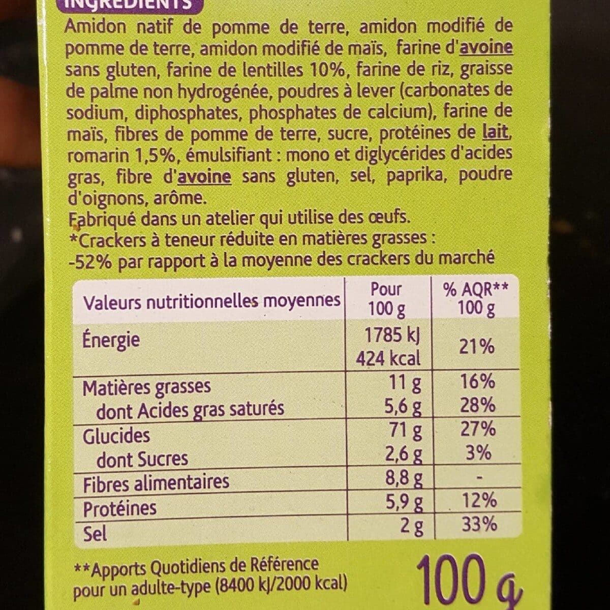 Gerblé Crackers Au Romarin packshot