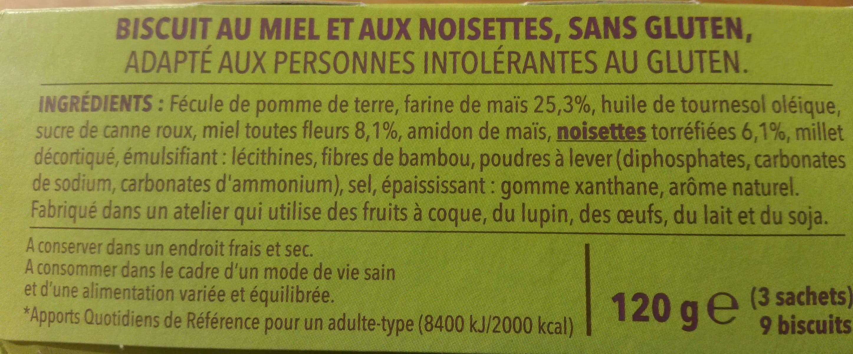 Gerblé Biscuit Miel Noisette sans gluten packshot