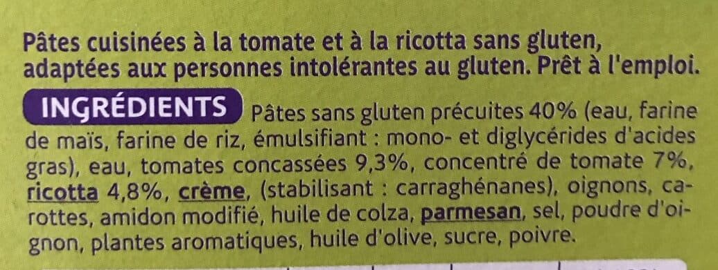 Gerblé Fusilli Tomate Ricotta packshot