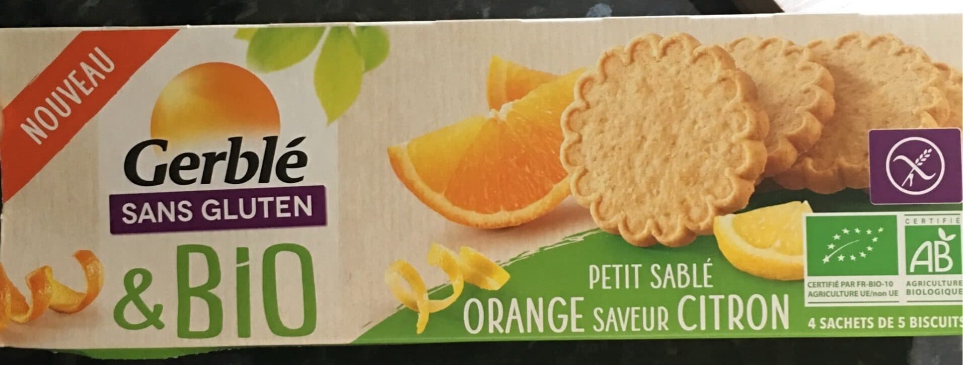 Gerblé Petit sablé orange saveur citron packshot