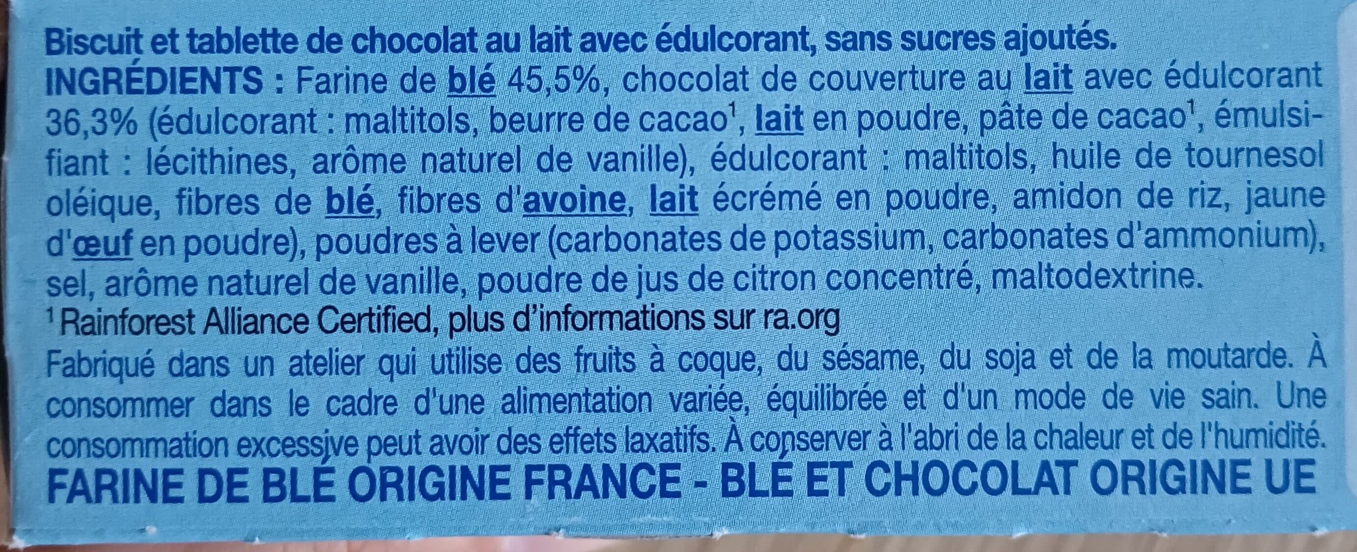 Gerblé Biscuit fondant choco lait packshot