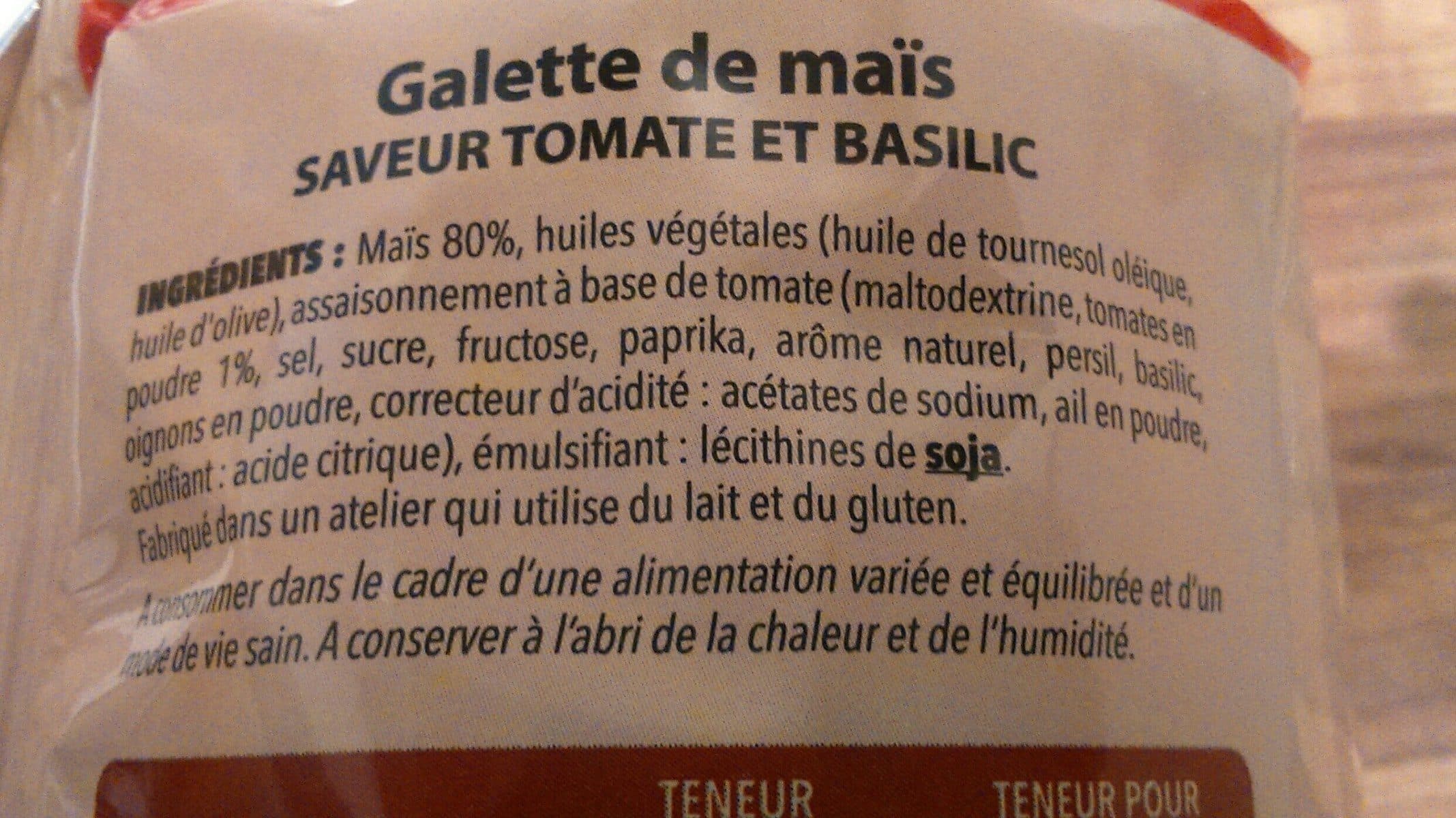 Gerblé Galettes Mais Tomates Basilic packshot